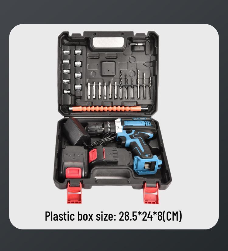 21V Dual-Speed High-Power Electric Drill with Three Functions and Lithium Battery