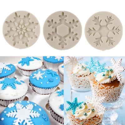 Christmas Snowflake Silicone Mold Fondant Cake Chocolate Decoration DIY Mould