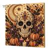 Pumpkin Wall Art Ghost Faux Pearl Kit, Halloween Painting DIY Autumn Home Decor 3D Spooky Skull Craft Kit for Adults Beginners, Fall Handmade