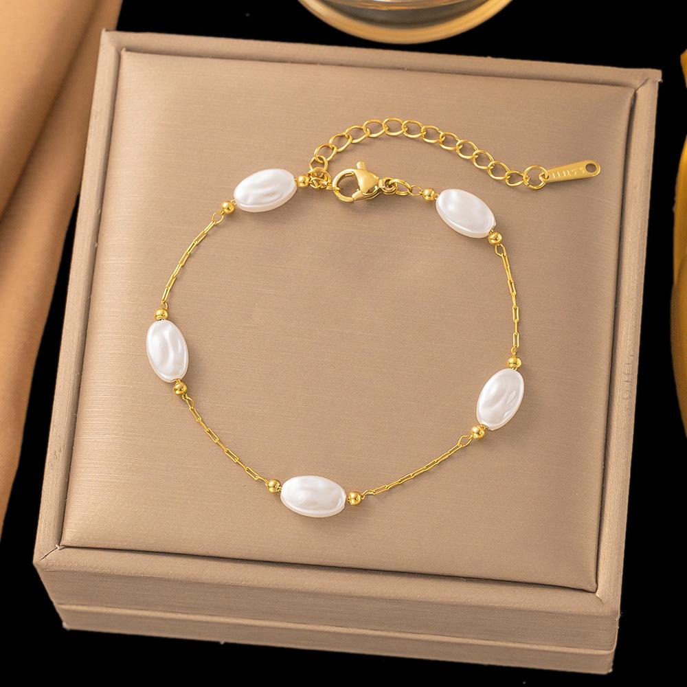 Summer New Temperament Versatile Baroque Pearl Necklace Women's Natural Stone Necklace Women's Simple and Advanced Sense