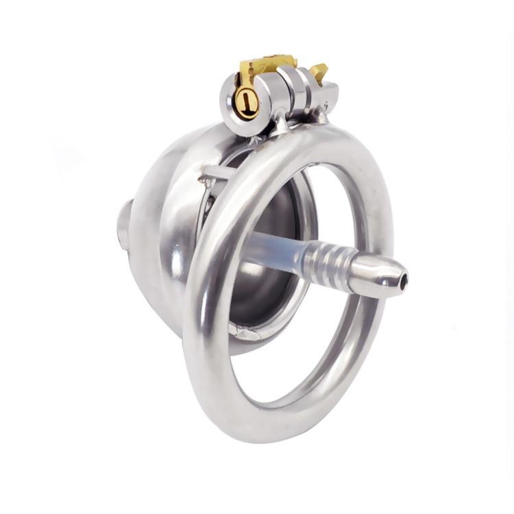 Stainless Steel Male Chastity Device - Long Conduit Lock Belt with 2 Keys Premium Metal Chastity Cage for BDSM Play Wholesale