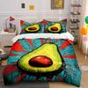 Colorful Avocado Art Set Soft Comfortable Duvet Cover Bedding Set Included 1*Duvet Cover & 2*Pillowcases Gift