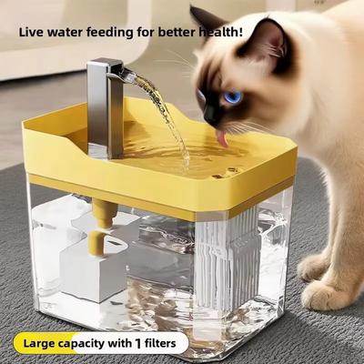 Fontaine à eau pour chat 1,5 L Distributeur d'eau automatique USB Filtre à circulation active Abreuvoir pour animaux de compagnie Fontaine à eau silencieuse pour animaux de compagnie Chat Petit animal de compagnie