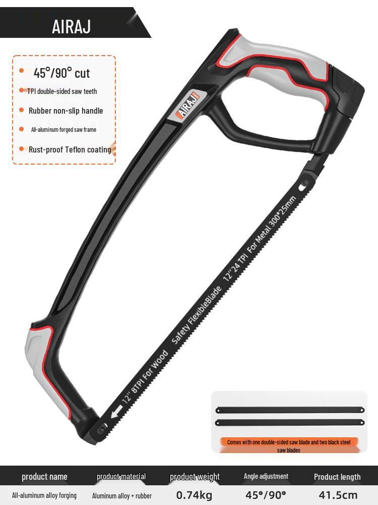 Compact Household Handheld Hacksaw with Iron Blade and Frame