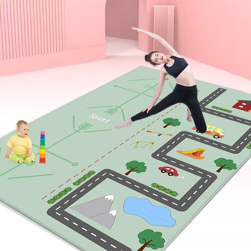 Pogrubiona Antypoślizgowa Mata do Jogi i Fitnessu Redukująca Hałas, Bardzo Szeroka i Długa do Aerobiku w Domu lub Tańca Dzieci
