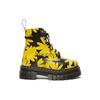 Dr. Martens Heaven MJ X  Audrick Top Grain Leather Daisy Print 8-Hole Short Martin Boots Women boots Black Yellow 27513032