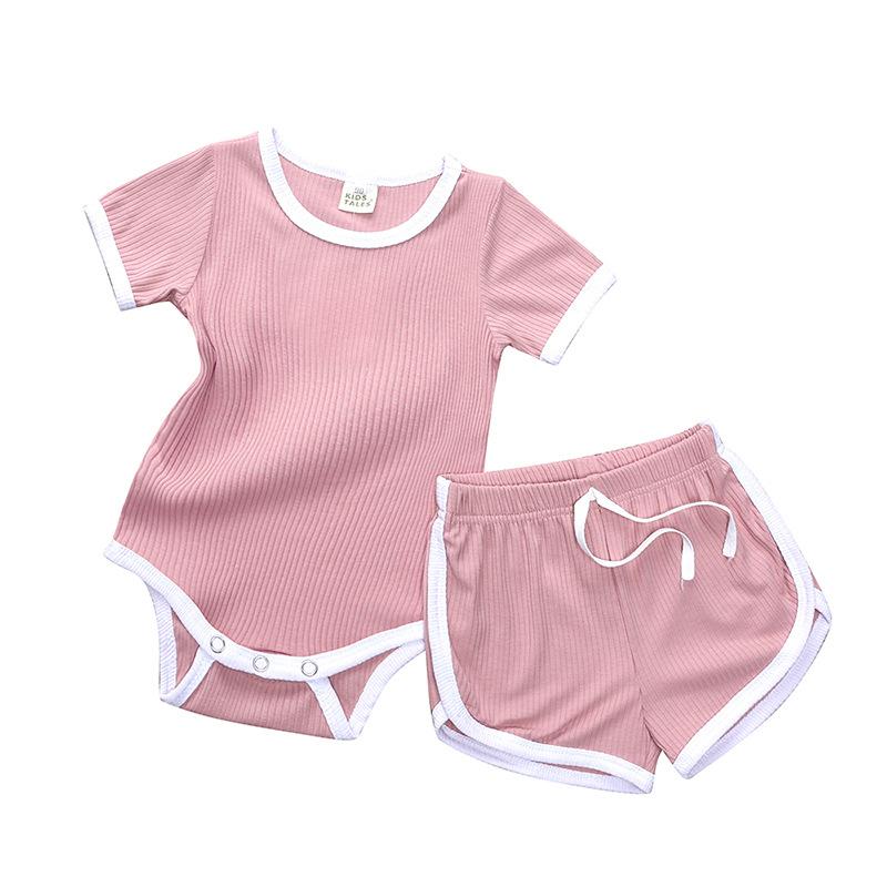 Baby Summer Short Sleeve Two Piece Romper Pajama Set for Toddlers 80