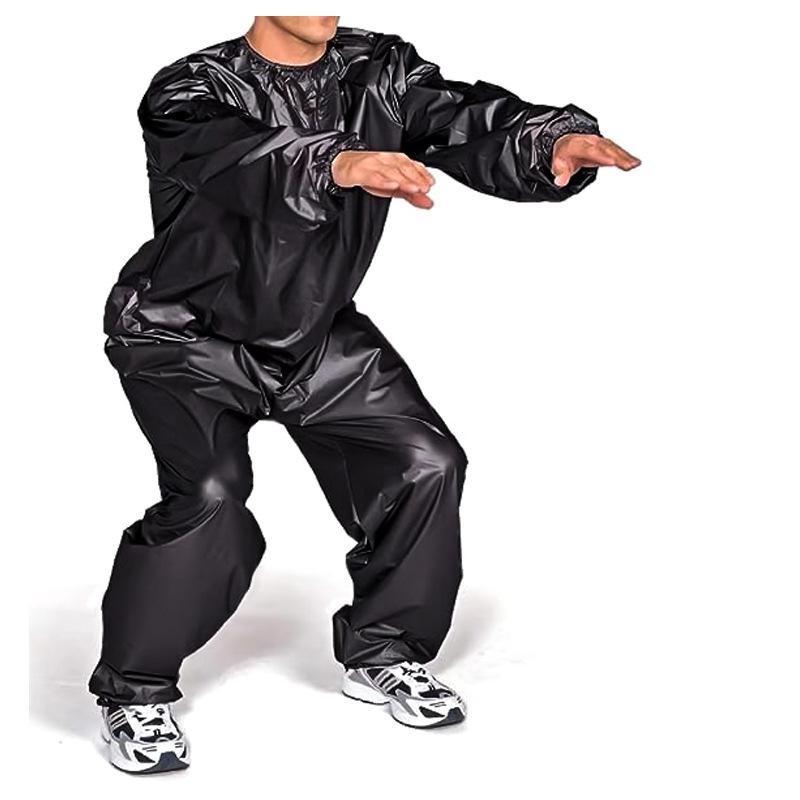 Tuta Sauna Sportiva, Tuta Felpa in PVC a Maniche Lunghe Uomo e Donna Dimagrante Fitness Tuta da Corsa Sudorifera