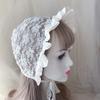 Lolita Cap Maid Cosplay Vintage Lace Bonnet Ruffled Hat Women Girls Pumpkin Cap Lace-up Adjustable Hat