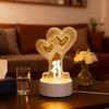 USBpowered 3D Heart-shaped Couple Night Light Holiday Birthday Gift Bedroom Bedside Decoration Night Light Home Novelty Lighting
