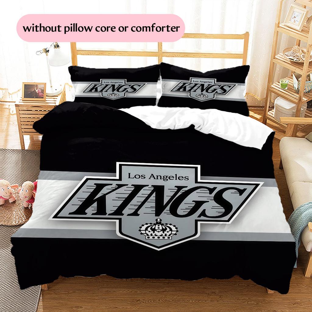 LA Kings Pattern Bedding Home Decoration Birthday Gift ( 1 duvet cover + 2 pillowcase, without core),fan merchandise.