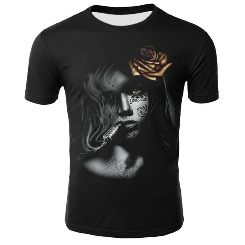 Men T Shirt Spirit Anime 3D Fluorescent Angel Print T Shirt Unisex-Adult Hipster 3D T Shirts