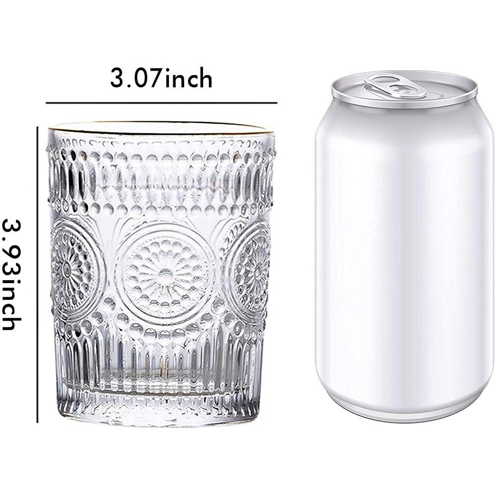 6 PCs 300ml Transparent Wine Glass Set Drinking Cup Baroque Glassware for Dinner Parties Bar Thick Heat Resistant Unleaded Glass