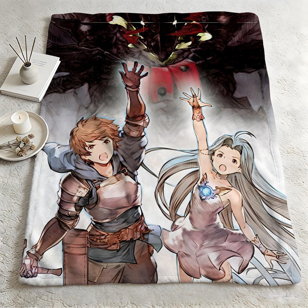 Game G-Granblue Fantasy-y Throw Warm Soft Flannel Blanket, Multi-use for Sofa Bed Camping Travel Nap