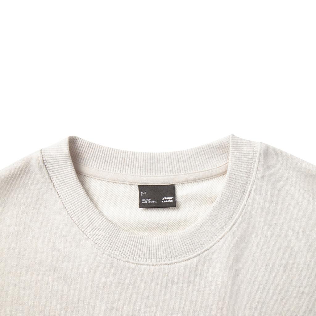 Li Ning Sports Life Collection Sweatshirt Unisex Heather Gray Tile Gray/Tao Li Brown AWDV373-8