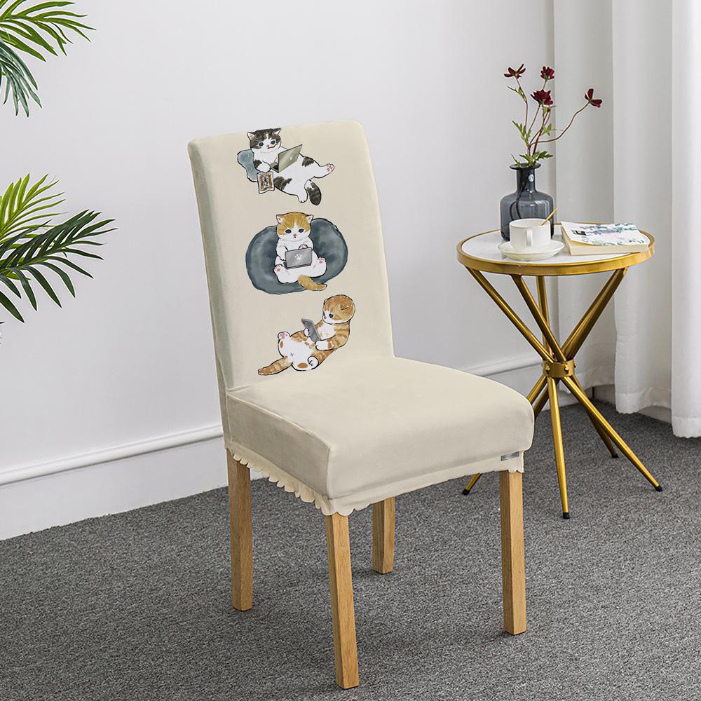Cartoon Ausflug Welpen Stuhlset Esstischdecke Haushalts Sitzbezug Stuhlkissen Elastisch Niedlich All-inclusive Neues Modell
