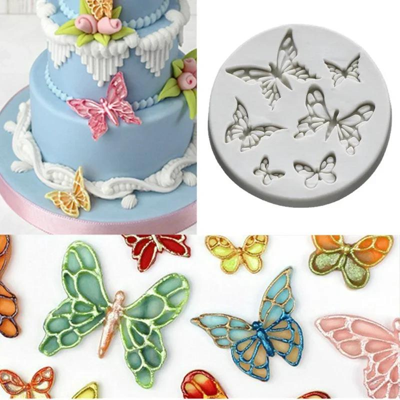 Oval Shape Butterfly Pattern Fondant Cake Baking Mold Chocolate Candy DIY Molds Cake Decoration Tools Kitchen Accessories