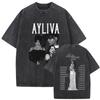 Cantante Die Ayliva Tour Fan Merch Magliette Uomo Donna Album Musicale Hip Hop T-shirt a Maniche Corte T-shirt in Puro Cotone Streetwear