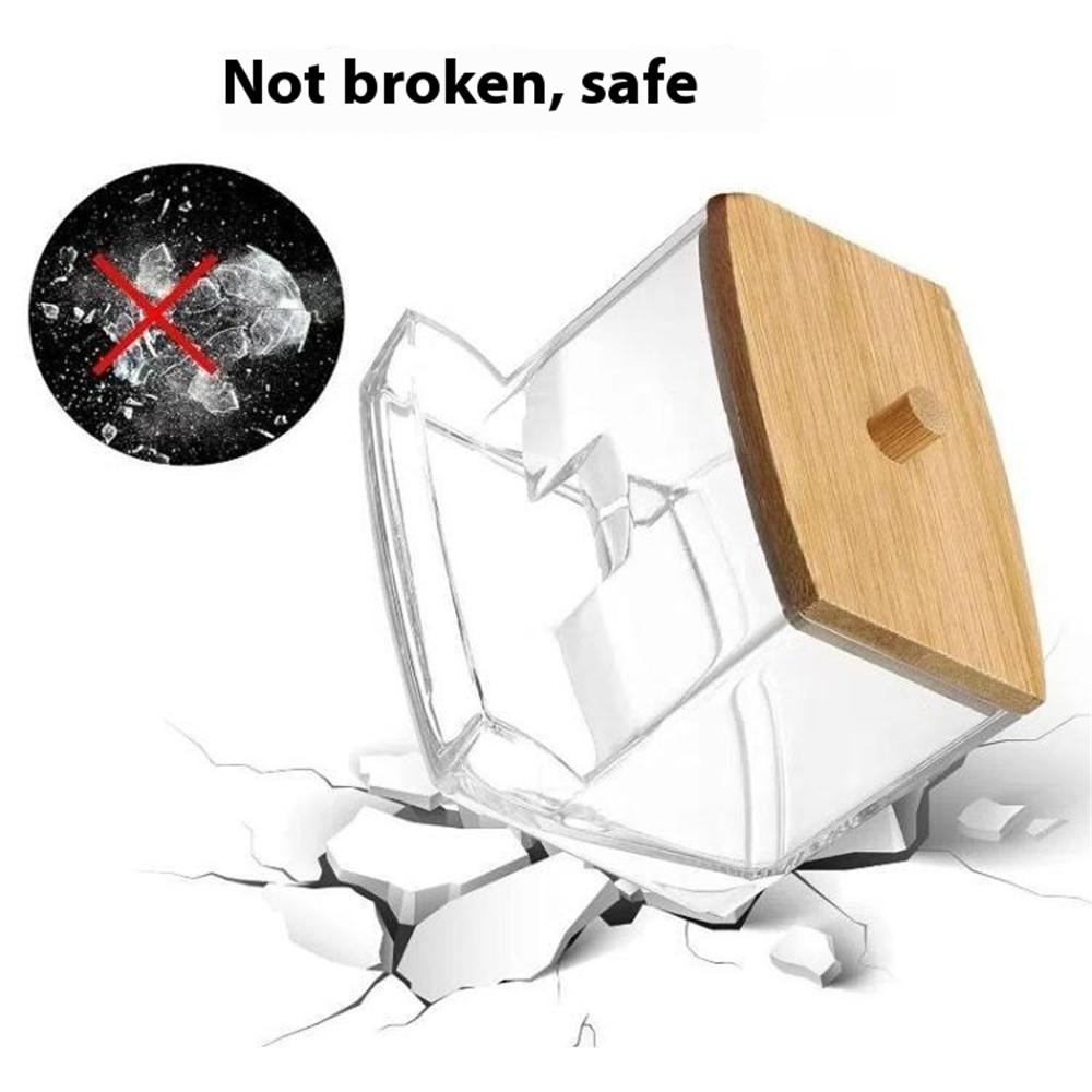 

Acrylic Cotton Swab Holder Portable Transparent Storage Box Makeup Organizer Square Container For Home Type A