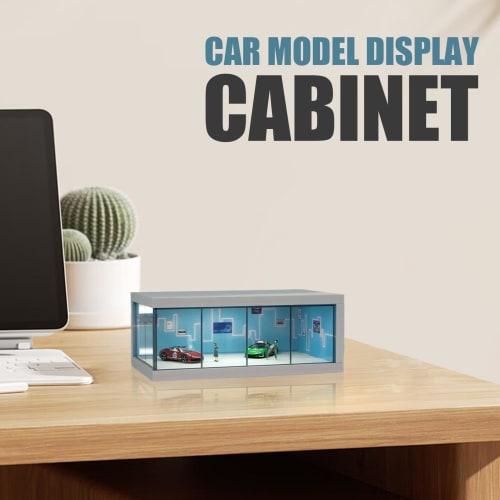 Illuminated LED Display Case, Car Model Display Cabinet | 1/64 Scale Model Car Display Cabinet | Vehicle Toy Organizer, Space-Saving Display Case with