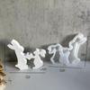 Easter Bunny Couple Rabbit Ornament Mold Cement Gypsum Pouring Silicone Mold Valentine's Day Love Rabbit Molds Home Decoration