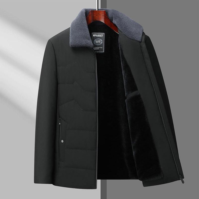 Men's Winter Down Cotton Jacket: Warm Business Coat for Middle-Aged & Elderly (Ages 50-60)
