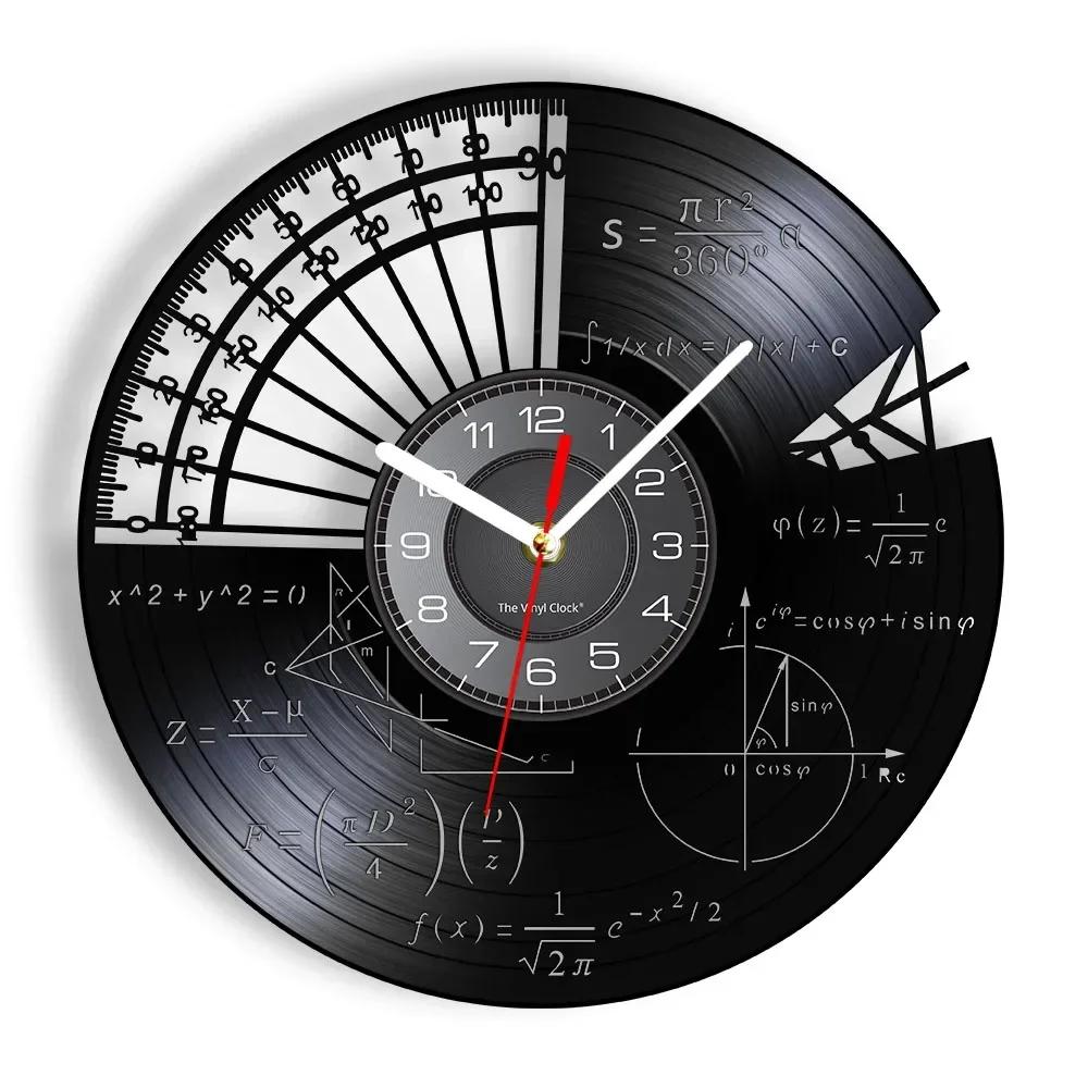

Math Equation Vinyl Record Wall Clock For School Classroom Science Physics Album Artwork Clock Modern Design Vintage Wall E1D3J0