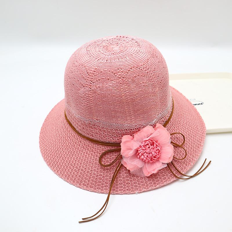 Summer straw hat big brim fashionable flower sweet seaside vacation beach breathable sun protection sun hat women's