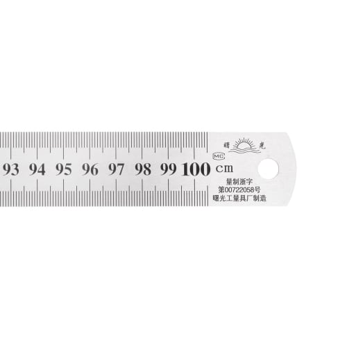 HARFINGTON 2-Piece Stainless Steel Ruler, 100cm/40" Long X 1/25" Thick X 1-1/7" Wide, Metric Straight Edge Measuring Tool for Woodworking, Painting, a