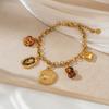 Flower Medal Multi-pendant Women's Waterproof Bracelet