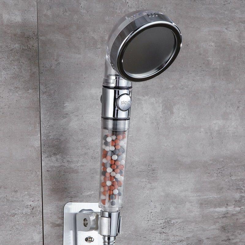 Spa Shower Head 3 Mode Button High Pressure Filter Balls Water Saving