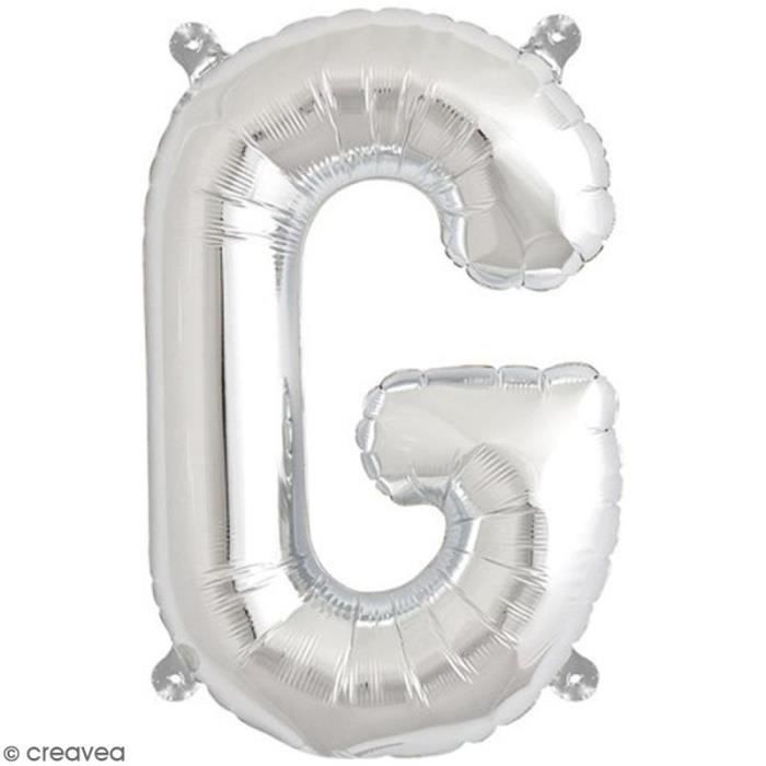 Letter Balloon - RICO DESIGN - G - Aluminum - Silver - Helium Compatible