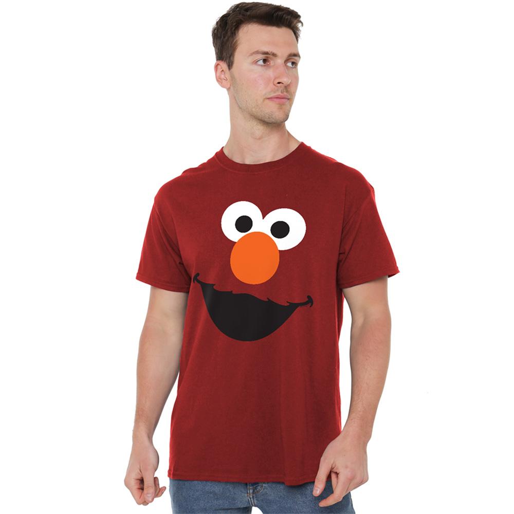 Sesame Street Unisex Adult Elmo Face T-Shirt