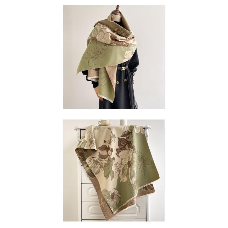 Women S Jacquard Faux Cashmere Scarf Winter Warm Thick Versatile Shawl