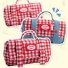 Sweet Grid Pencil Case Portable Pen Organizer Pouch Cute Stationery Organizer  Office Use