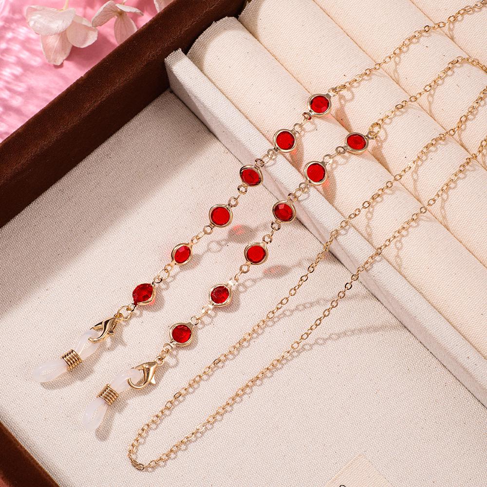 Colorful Crystal Eyeglass Chain – Non-slip Lanyard for Women, Fashionable European and American Style