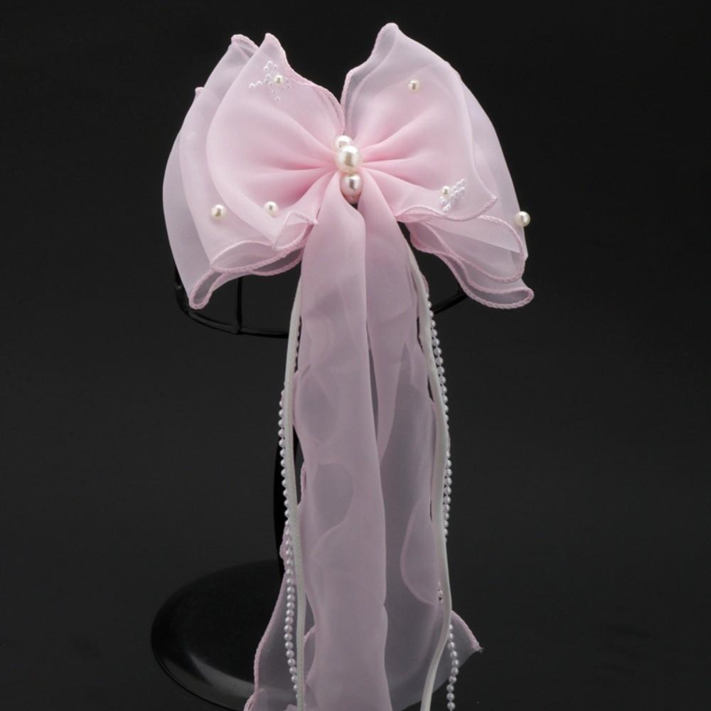 Barrettes Bridal Ribbon Bow Hairpin Light Luxury Wedding Headdress Bridal Headwear Take Photos
