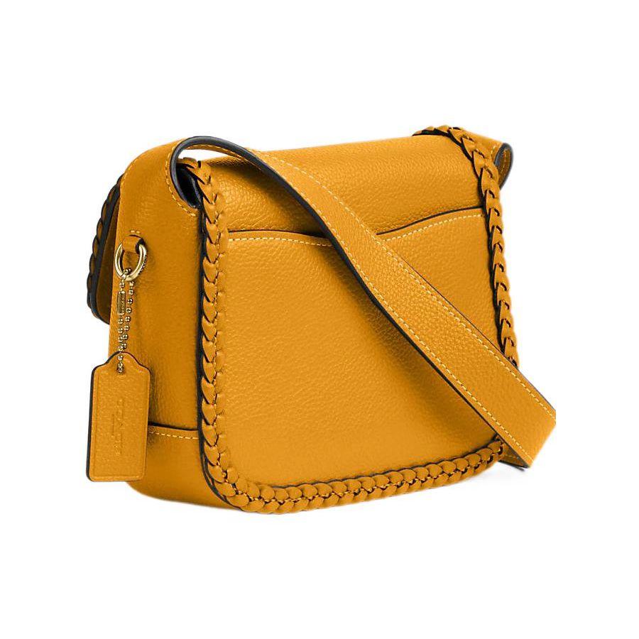 Coach Tabby 19 Flap Closure Adjustable Shoulder Strap Smooth Calfskin Messenger Bag Women Bags Yellow CJ837-B4UA
