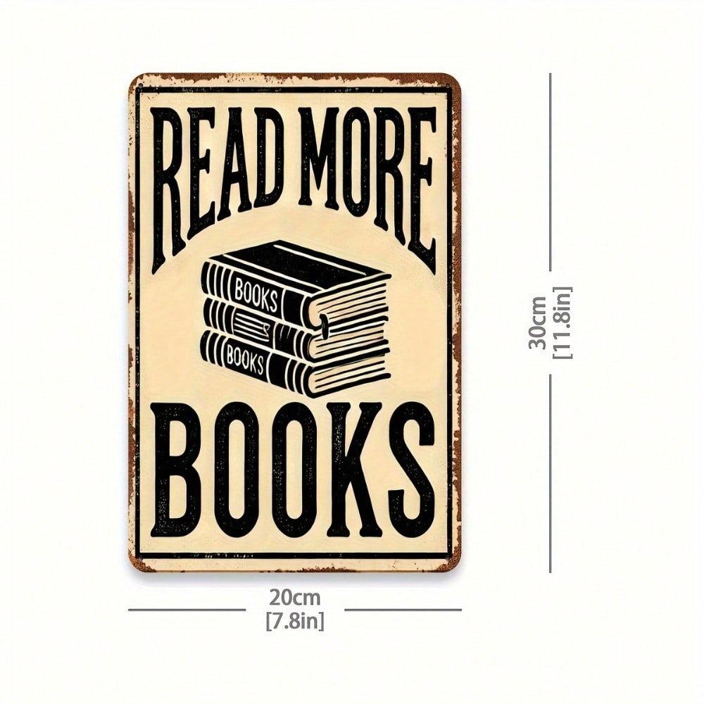 Retro Book Lover Metal Tin Sign Vintage Wall Art Decor For Home Library Office