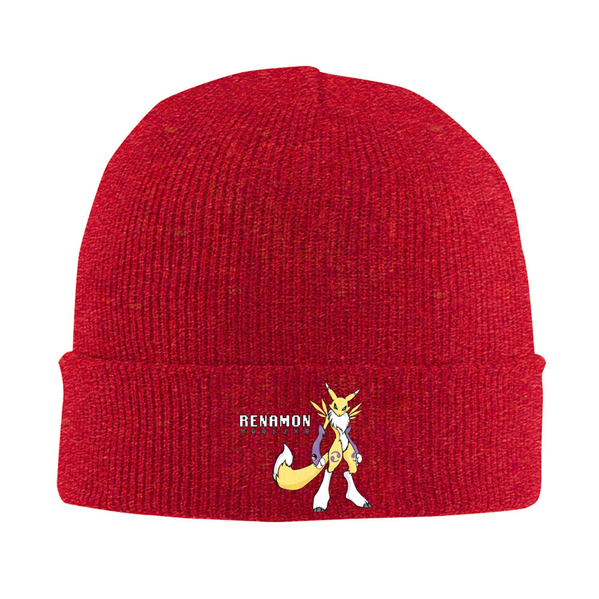 

Unisex Knit Beanie Digital Monster Digimon Renamon Accessories Warm Winter Skullies Knitted Caps Beanies Skullies One Size