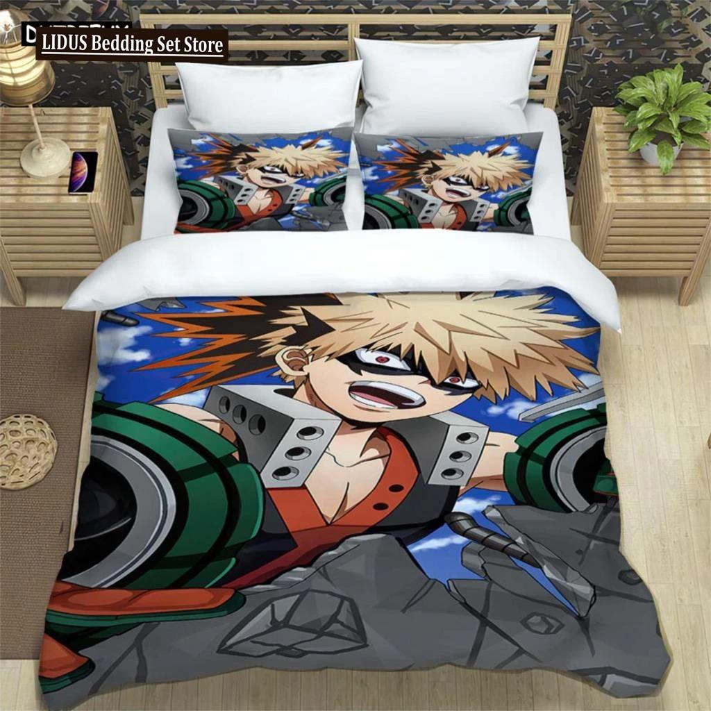 Hd Anime Mein Hero Science Cartoon 3D Printed Bedding Queen Bedding Set Customized King Size Bedding Set Polyester Quilt Cover