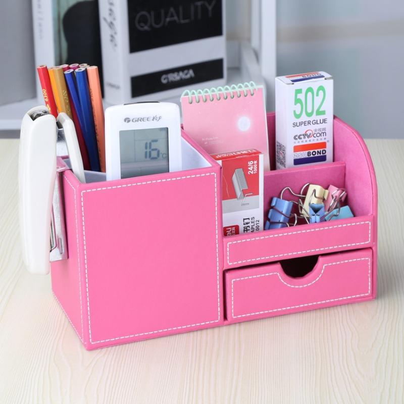 Double Desktop Pen Holder Stationery Holder Pencil Cosmetics Organizer for Desk Office School Storage Case Accessories