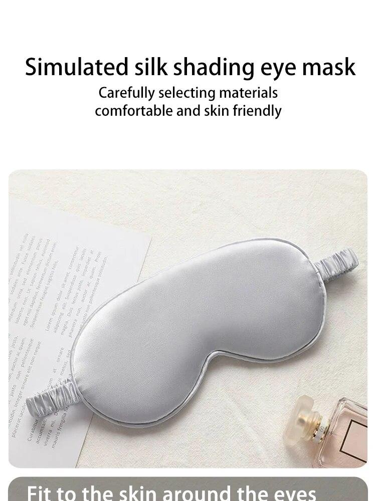 2pcs Simulation Silk Blackout Eye Mask Breathable Travel Lunchtime Satin Eye Mask Sleep Sleep Eye Mask