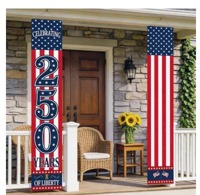 Vertical Independence Day Banner 250 Years of Liberty Outdoor Indoor Hanging Decoration for Patriotic Celebrations and Events