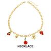 Retro European Style Strawberry Necklace Fruit Series Pitaya Chain Choker Cherry Bracelet  Spring