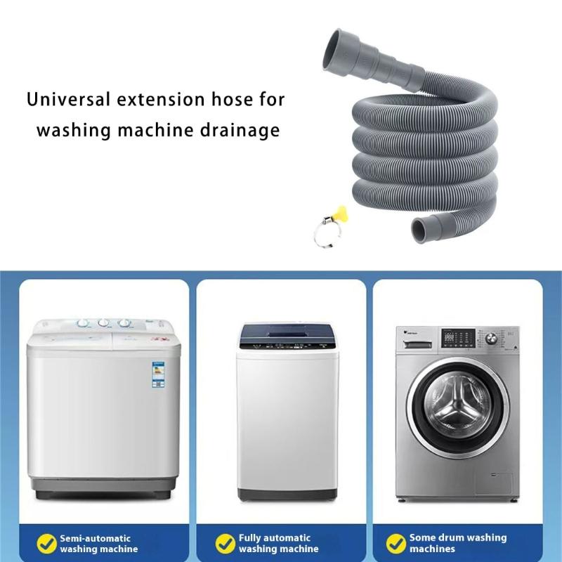 Flexible Extended Drainage Pipe Reinforced Anti Leak Designs Extension Drain Hose For Automatic Washing Machines Use