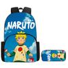 2Pcs Set NARUTO Kids Mochila Backpack With Front Pocket&Pencil Bag,Lightweight Durable,School Daily Use,For Boys Girls Age 6-12.