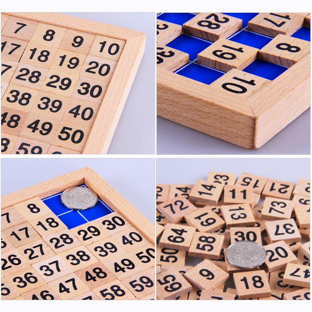 Mathematics Toy Early Learning Wooden Numbers Board 1-100 Consecutive Counting Game Sorting Blocks