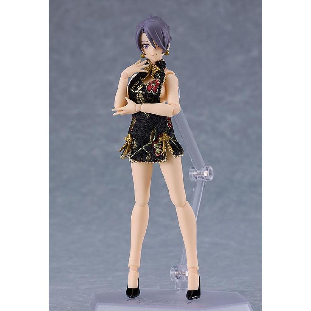 figma female body [Mika] with miniskirt China dress [black] non-scale plastic painted movable figure