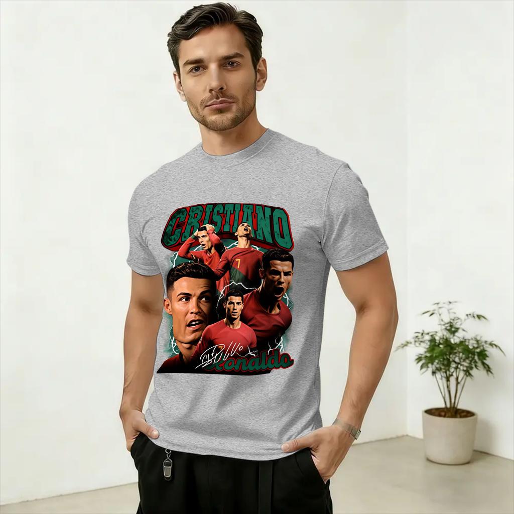 Vintage Football Legend 2026 Ronaldo TShirt for Unisex O Neck Cotton T Shirts Short Sleeve Tees Unique Clothing